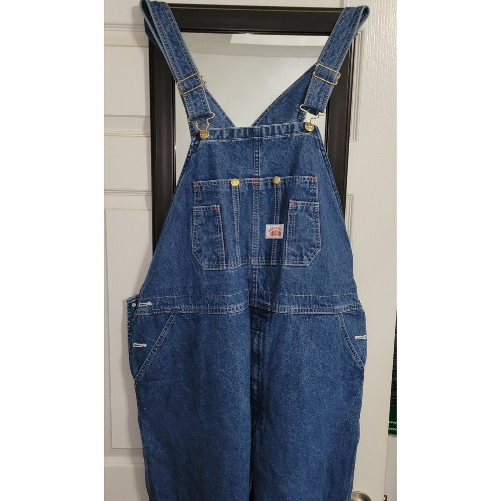 NWT Round House Premium Bib Overalls Men's Size 42x32 Blue